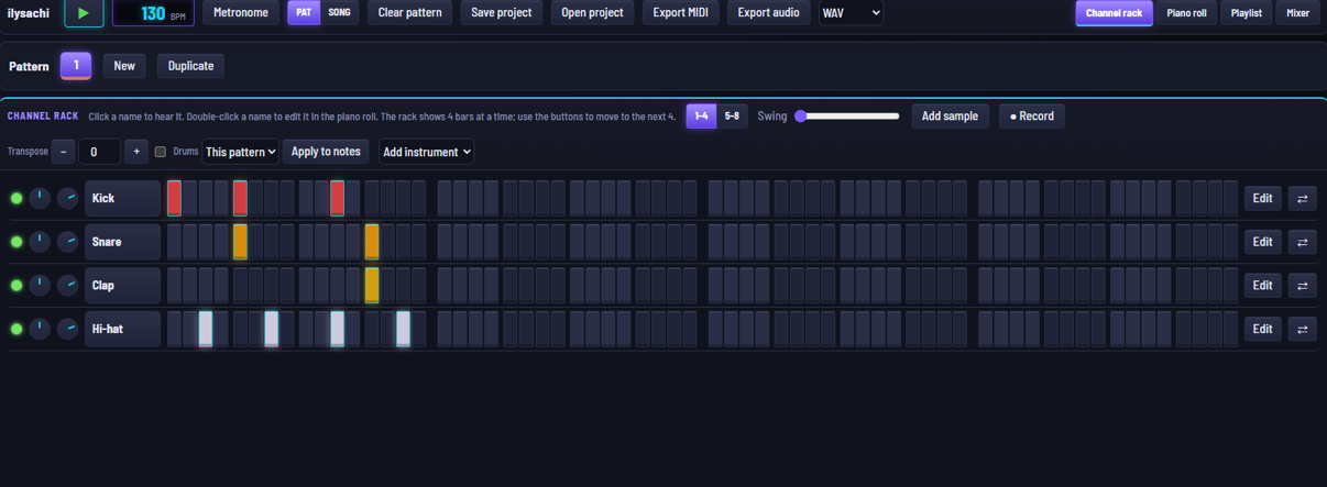 DAW screenshot 1